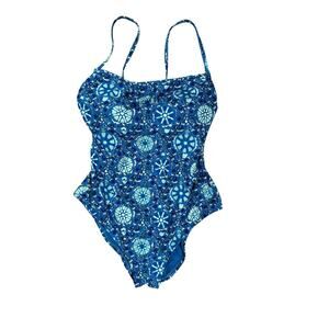 RHODE x Target Zinnia Floral One Piece Swimsuit Size Medium (8-10) Blue NWT